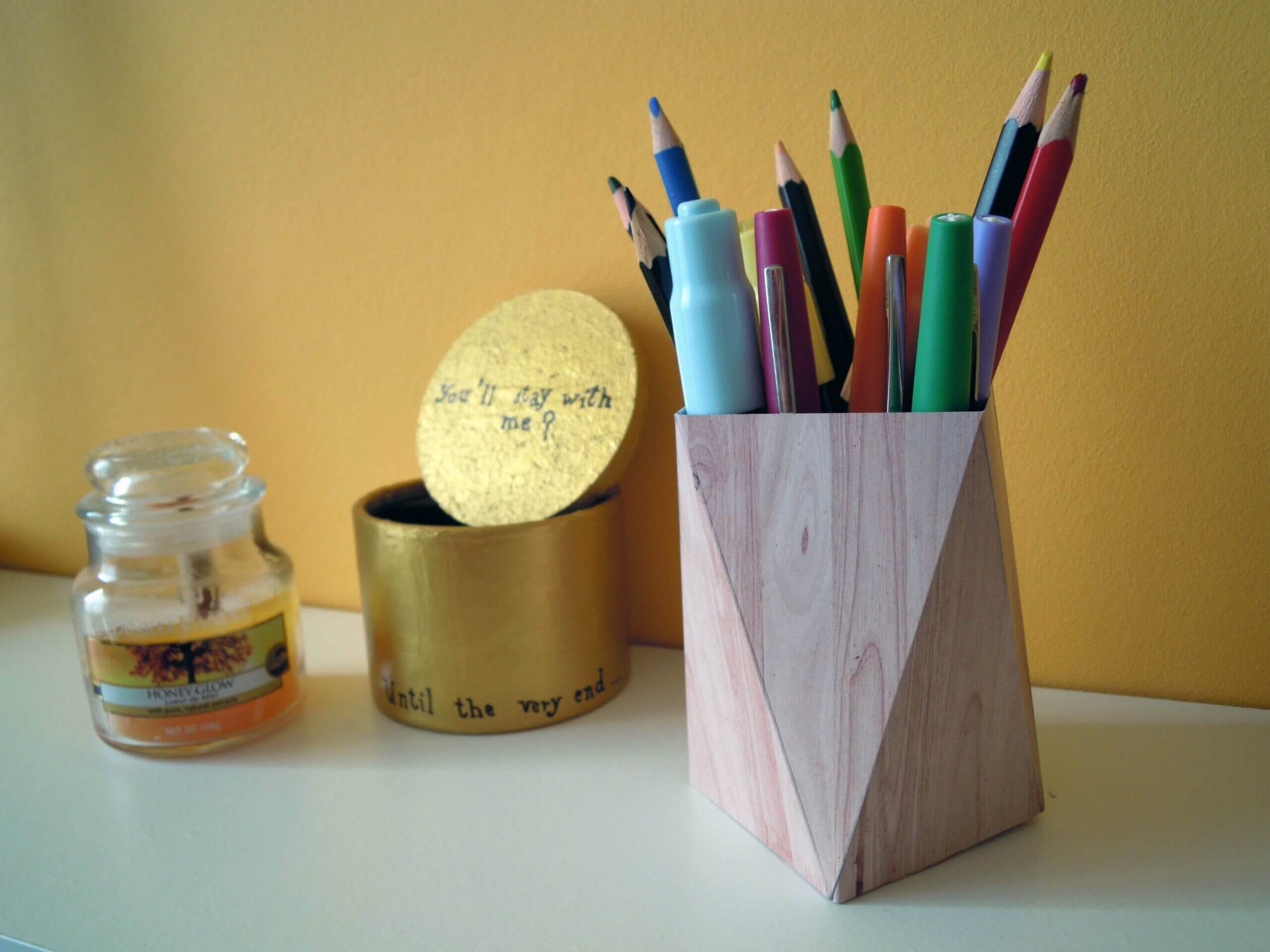 DIY : Un pot à crayons géométrique